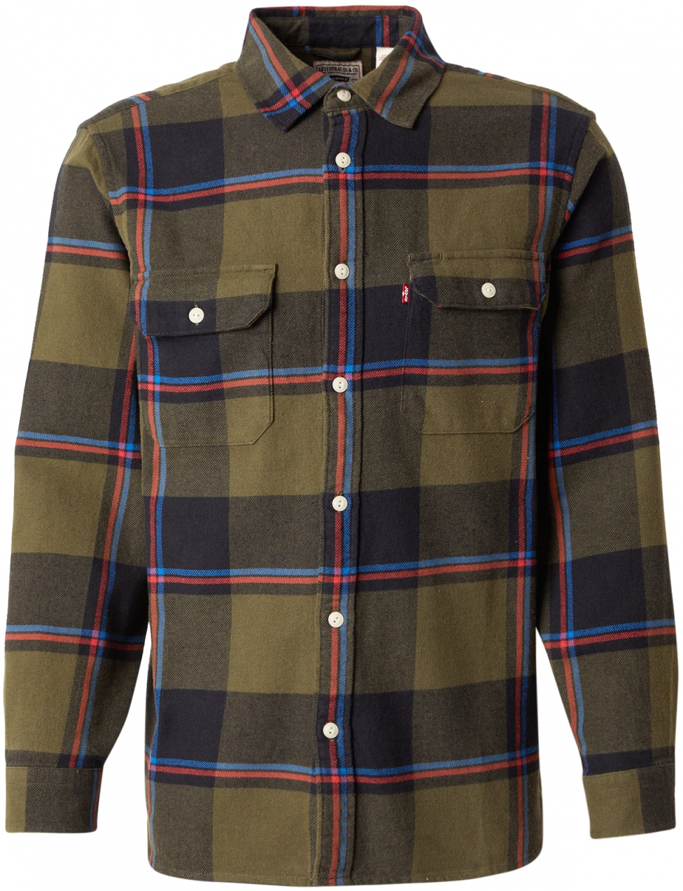 LEVI'S ® Košeľa 'Jackson Worker'  modrá / olivová / červená / čierna