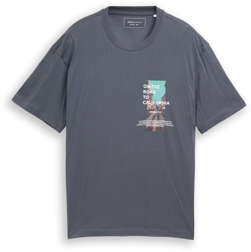 TOM TAILOR DENIM Tričko  farba ťavej srsti / tyrkysová / grafitová / biela