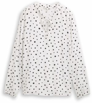 TOM TAILOR DENIM Blúzka  čierna / šedobiela