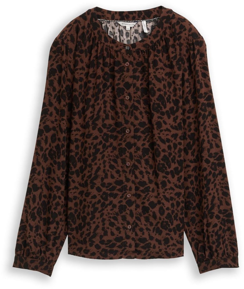 TOM TAILOR Blúzka  hnedá / čierna