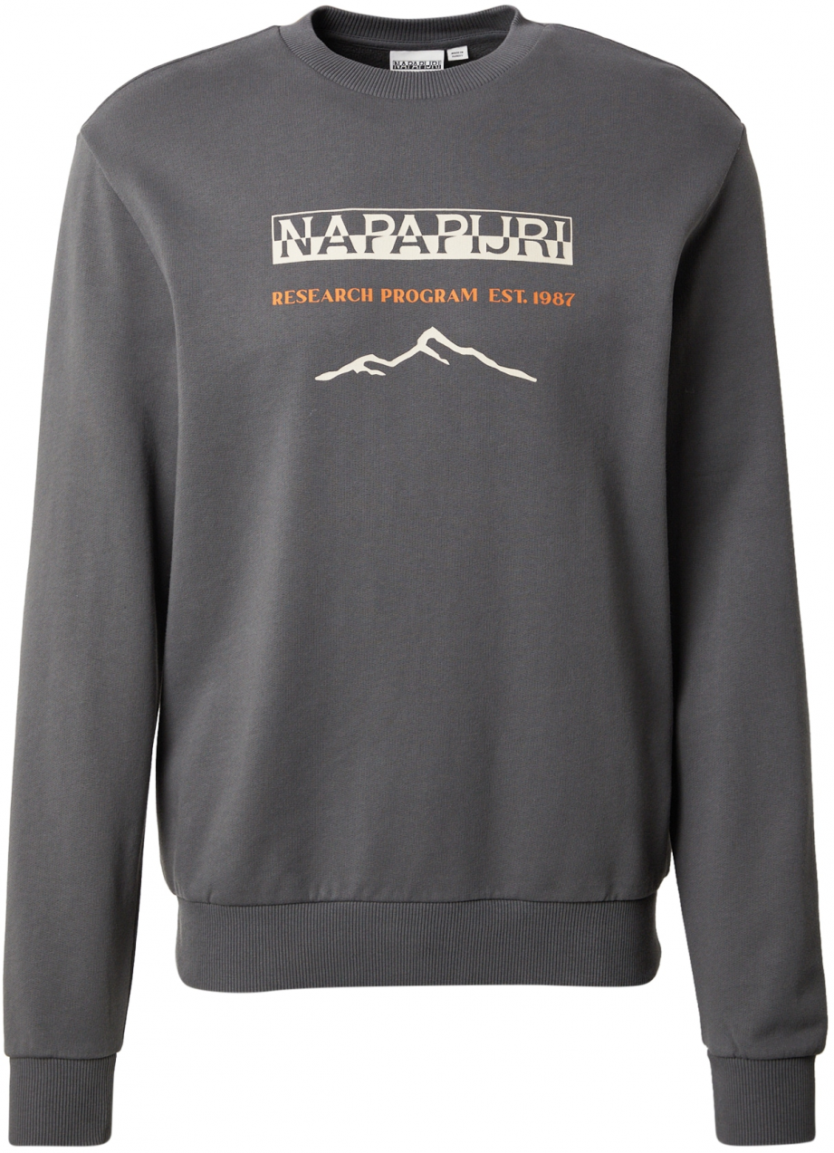 NAPAPIJRI Mikina 'BANEM'  svetlobéžová / tmavosivá / oranžová