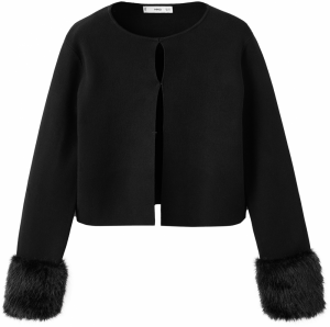 MANGO Kardigán 'PUNYITOS'  čierna