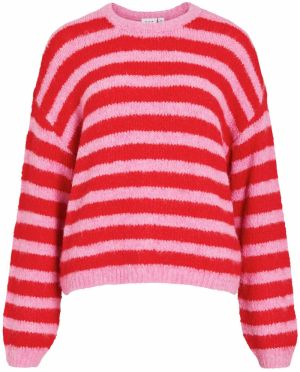 VILA Sveter 'VIMARLEY'  ružová / krvavo červená