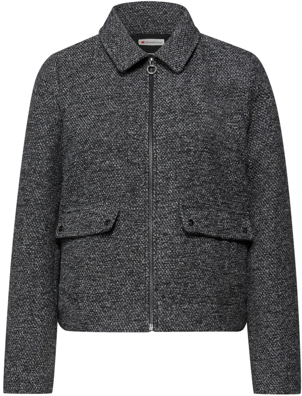 STREET ONE Prechodná bunda 'Salt And Pepper'  čierna