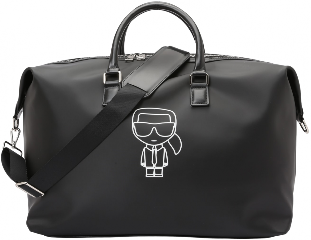 Karl Lagerfeld Cestovná taška  čierna / biela