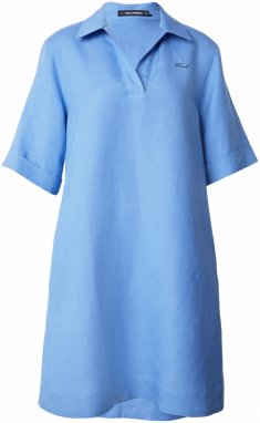 Karl Lagerfeld Košeľové šaty  nebesky modrá / čierna