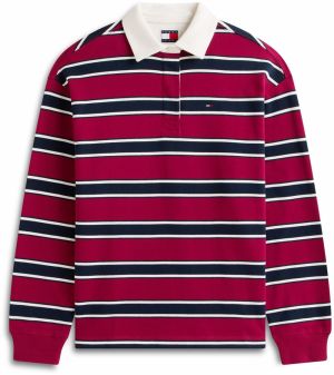 Tommy Jeans Mikina  námornícka modrá / tmavočervená / prírodná biela