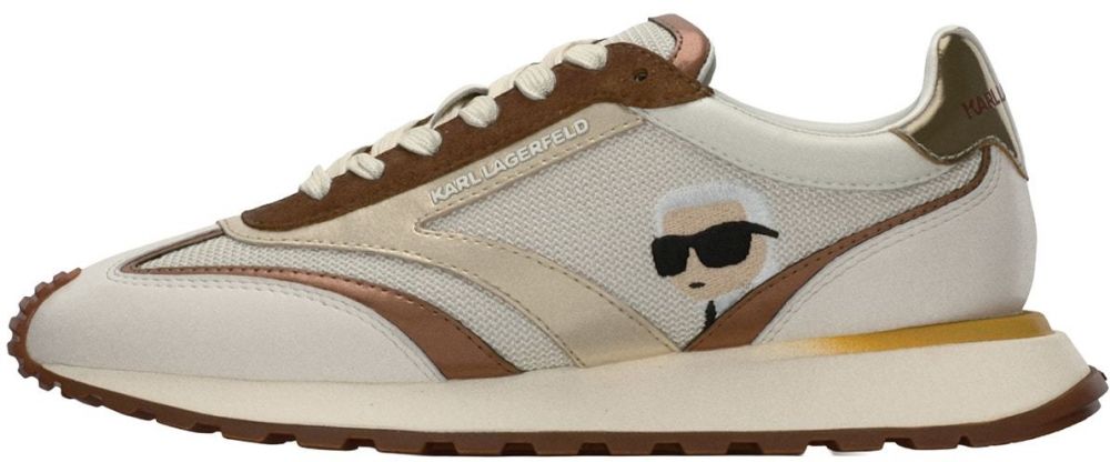 Karl Lagerfeld Nízke tenisky  hnedá / zlatá / kamenná / šedobiela