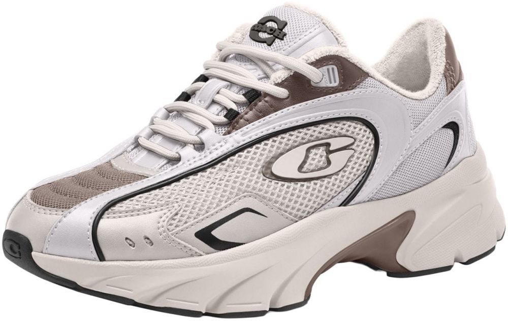 COACH Nízke tenisky 'Bolt Runner'  hnedá / čierna / šedobiela / vaječná škrupina