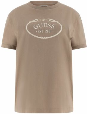GUESS Tričko 'ROSALBA'  tmavošedá / sivobéžová