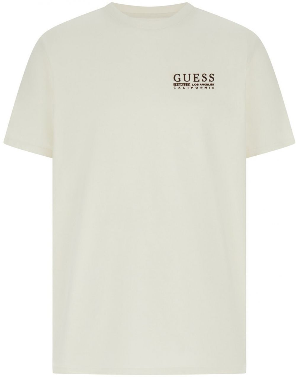 GUESS Tričko 'CALI'  tmavohnedá / biela