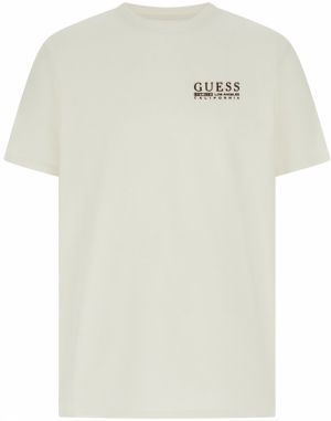 GUESS Tričko 'CALI'  tmavohnedá / biela