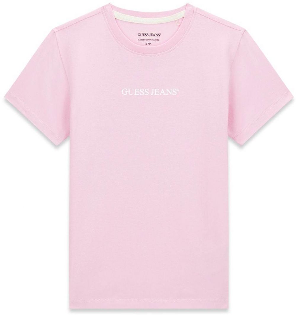 GUESS JEANS Tričko  ružová / biela