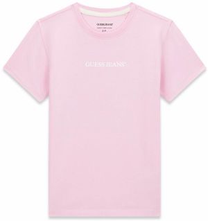 GUESS JEANS Tričko  ružová / biela