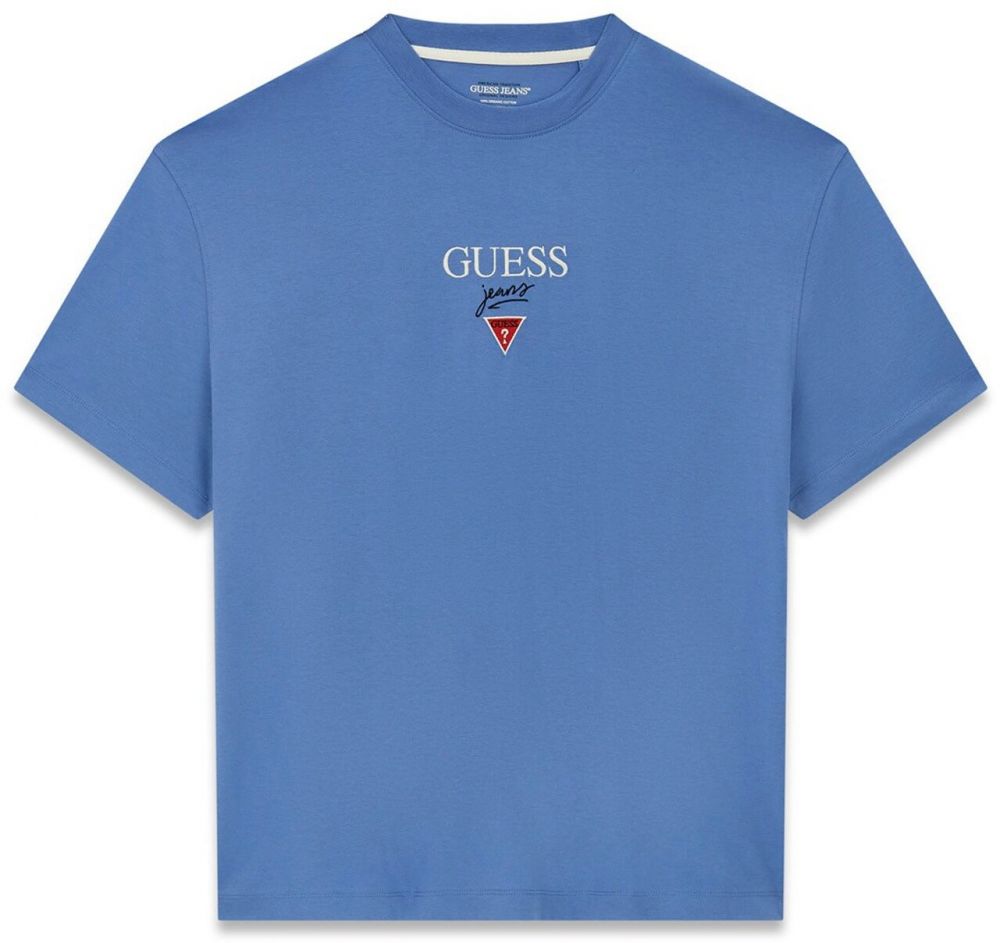 GUESS JEANS Tričko  modrá / červená / biela