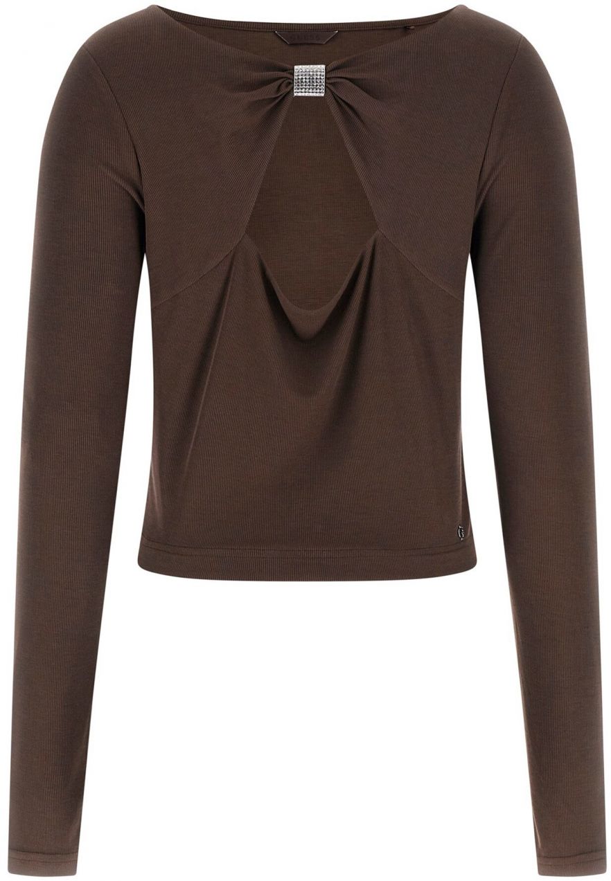 GUESS Tričko 'MILENA'  tmavohnedá