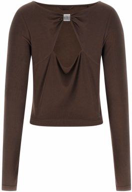 GUESS Tričko 'MILENA'  tmavohnedá