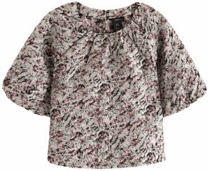 Lindex Blúzka 'Kylie'  sivá / pastelovo červená / čierna