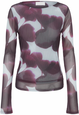 LeGer by Lena Gercke Tričko 'Floria'  cyklaménová / tmavoružová / šedobiela