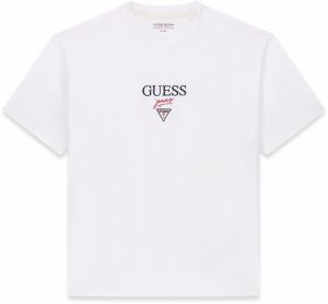 GUESS JEANS Tričko  čierna / biela