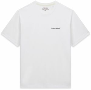 GUESS JEANS Tričko  čierna / biela