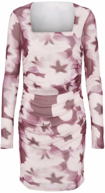 LeGer by Lena Gercke Šaty 'Loana'  farba lesného ovocia / tmavoružová / šedobiela