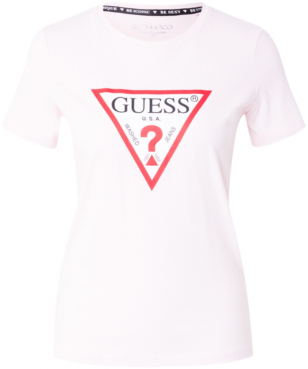 GUESS Tričko  ružová / jasne červená / čierna