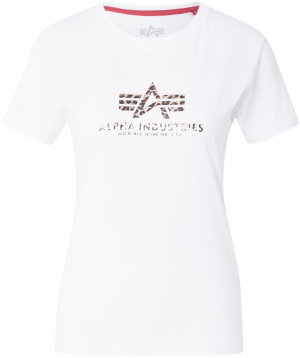 ALPHA INDUSTRIES Tričko  béžová / čierna / biela