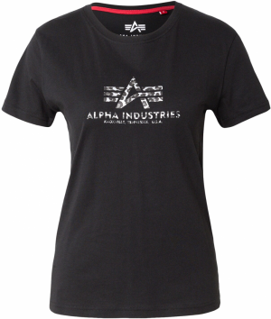 ALPHA INDUSTRIES Tričko 'Mirror'  sivá / čierna