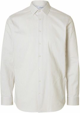 SELECTED Košeľa  piesková / biela