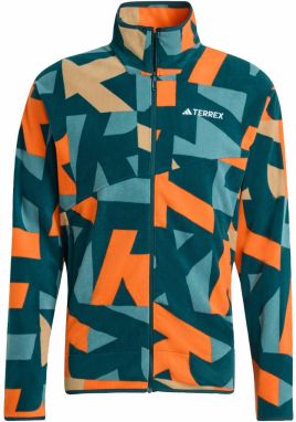 ADIDAS TERREX Funkčná flisová bunda 'Multi Printed Full-Zip Fleece'  nebesky modrá / svetlohnedá / petrolejová / tmavooranžová
