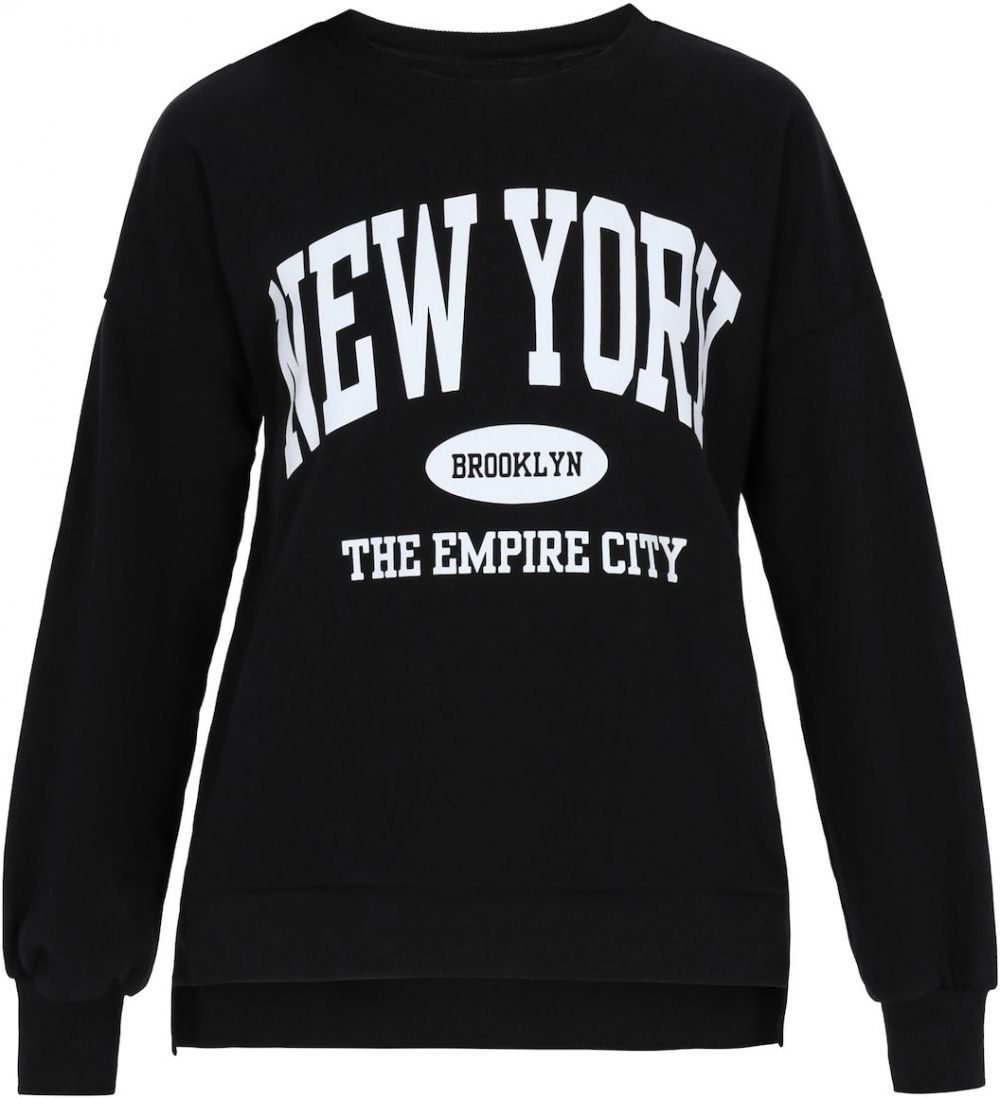 usha BLUE LABEL Mikina 'Fashion Look'  čierna / biela