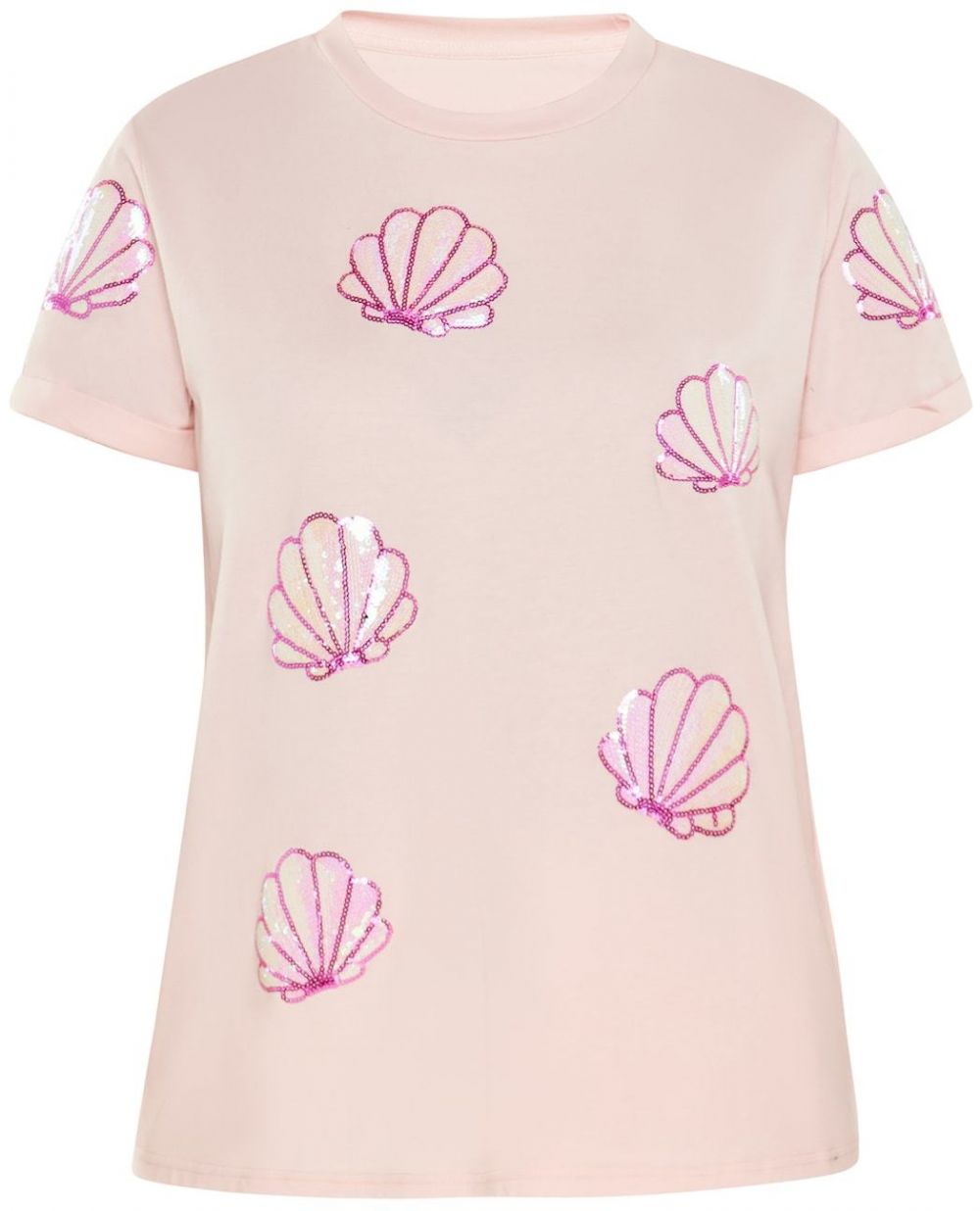 Usha Tričko  svetloružová / biela