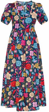 Usha Šaty  nebesky modrá / tmavomodrá / púdrová / červená