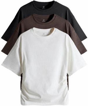 The Set Tričko  tmavosivá / čierna / biela