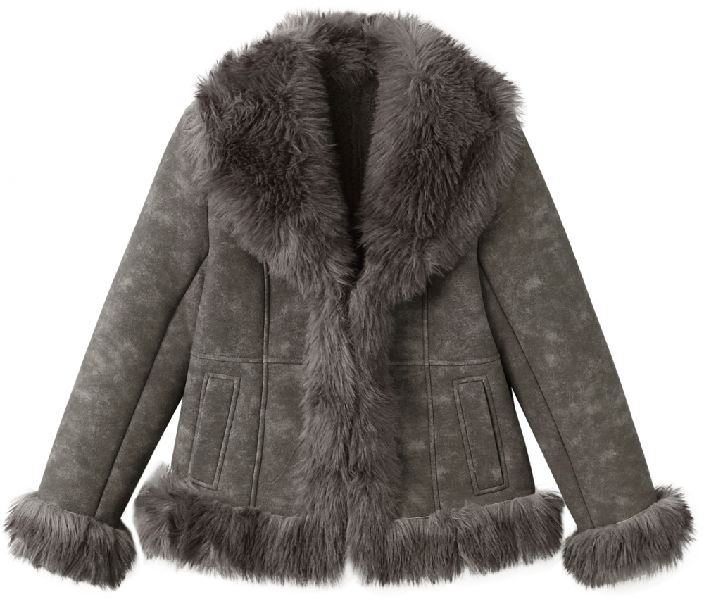 MANGO Zimná bunda 'Furby'  sivá / tmavošedá