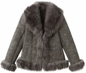 MANGO Zimná bunda 'Furby'  sivá / tmavošedá