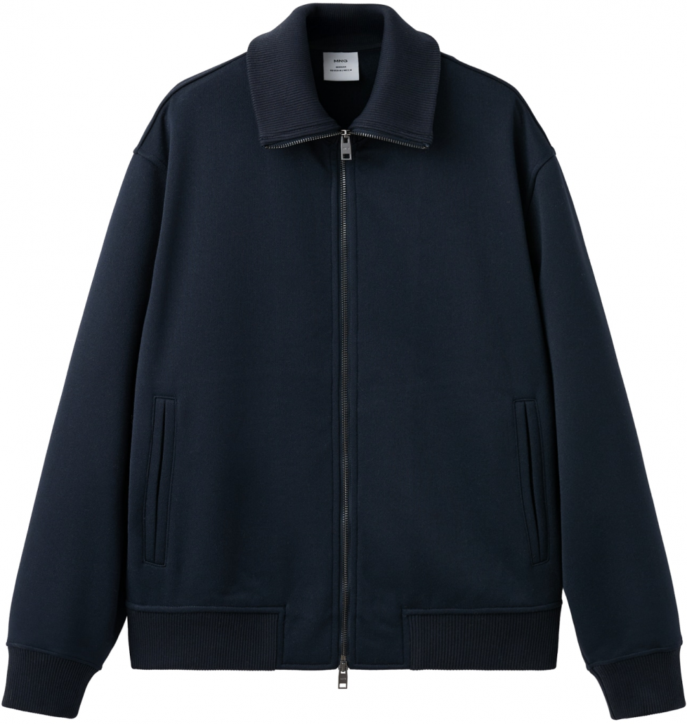 MANGO MAN Tepláková bunda  námornícka modrá