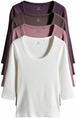 The Set Tričko  čokoládová / tmavohnedá / svetlofialová / biela