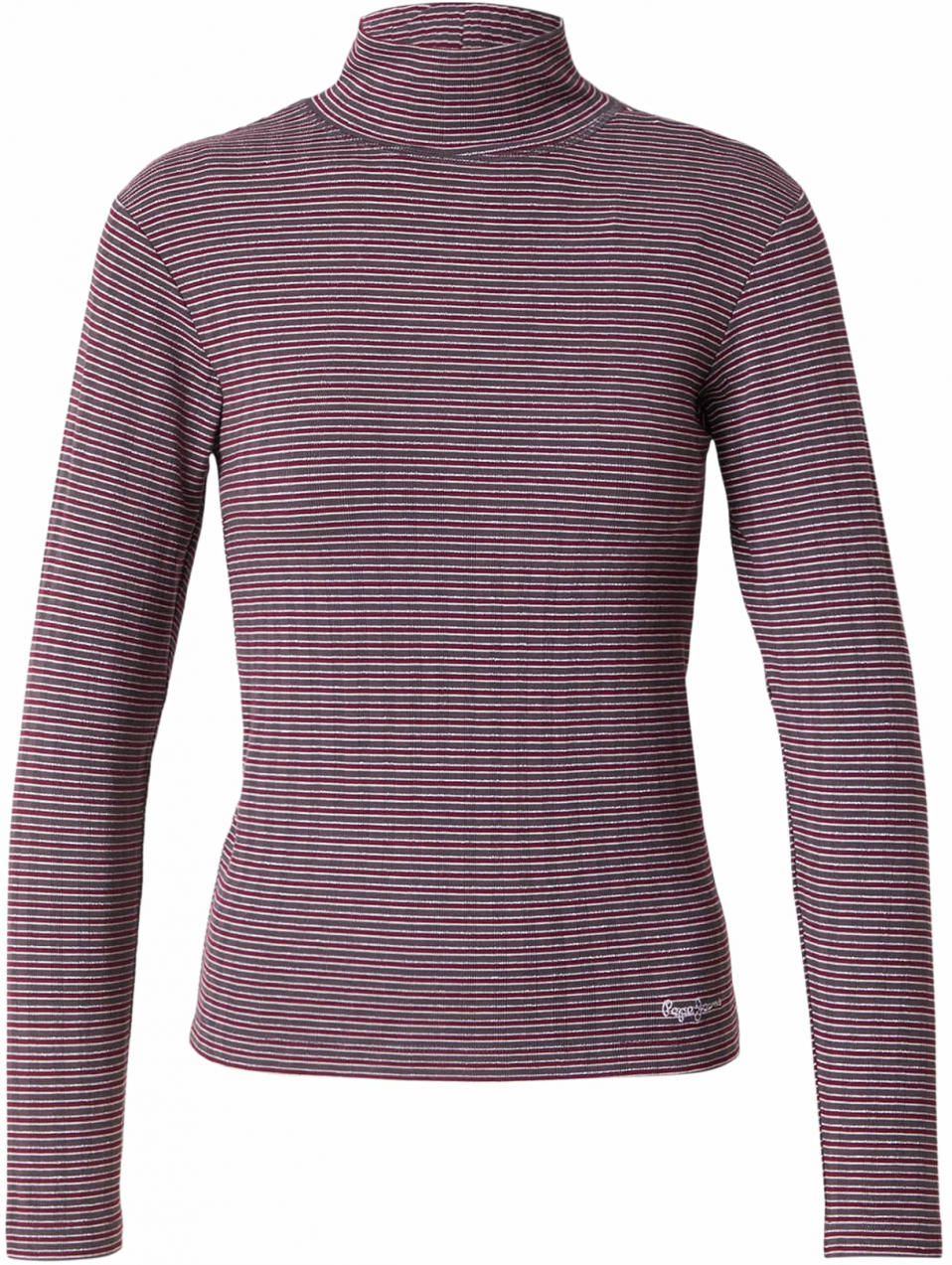 Pepe Jeans Tričko 'Binty'  tmavošedá / farba lesného ovocia / biela