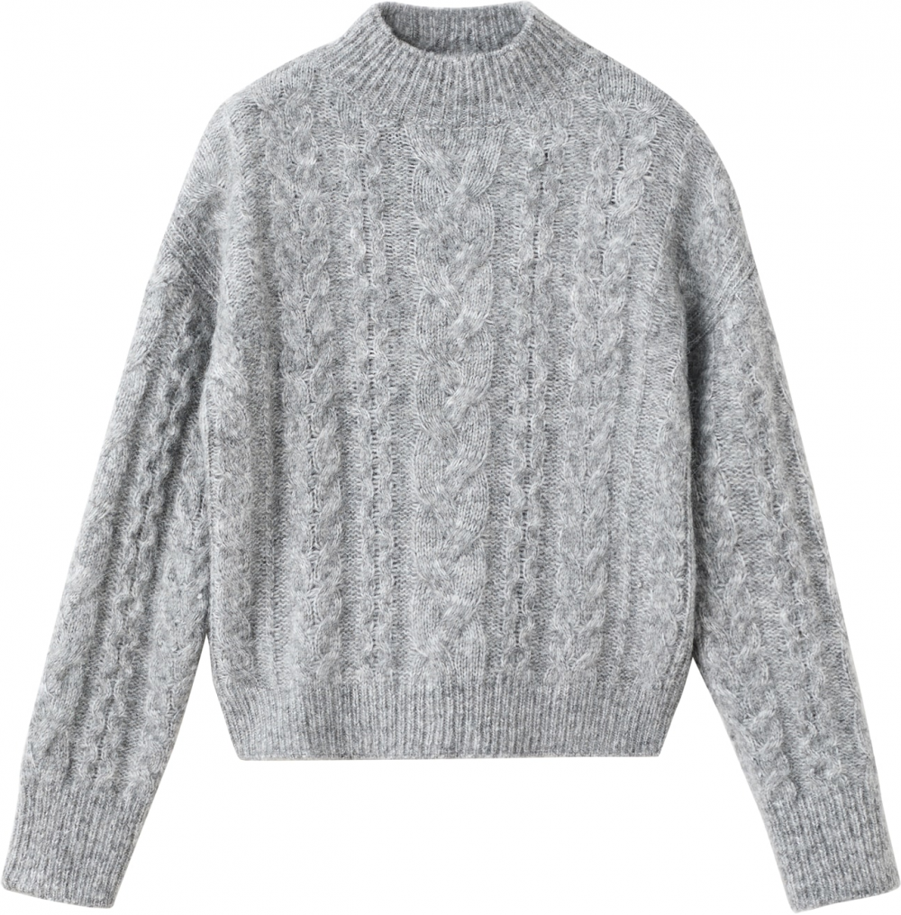 MANGO Sveter 'TRENETA'  sivá melírovaná