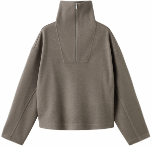 MANGO Mikina 'CHILE'  hnedá melírovaná