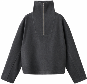 MANGO Mikina 'CHILE'  sivá melírovaná