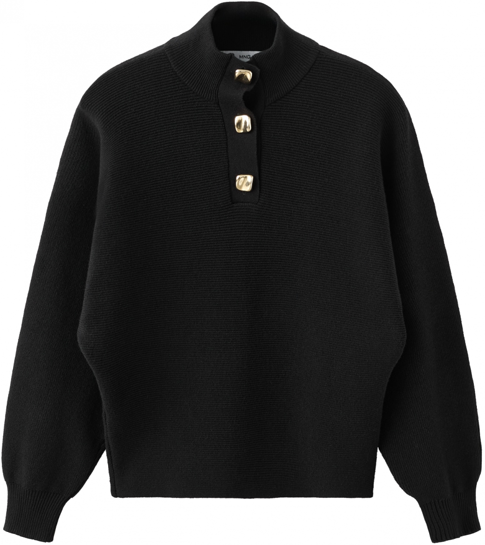 MANGO Sveter 'UPTOWN'  čierna