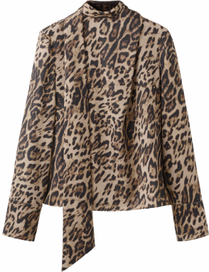 MANGO Blúzka 'MILA'  piesková / tmavohnedá / čierna