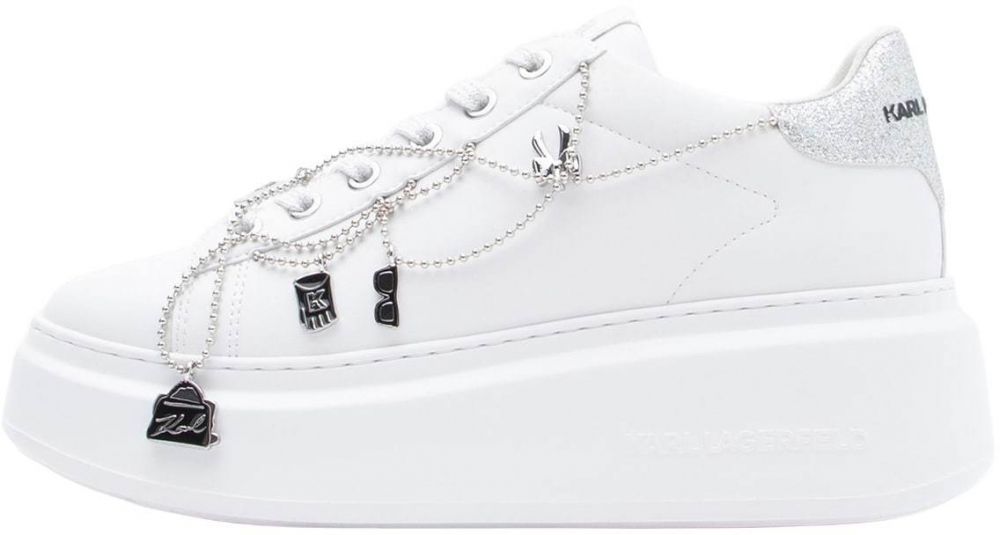 Karl Lagerfeld Nízke tenisky  čierna / strieborná / biela