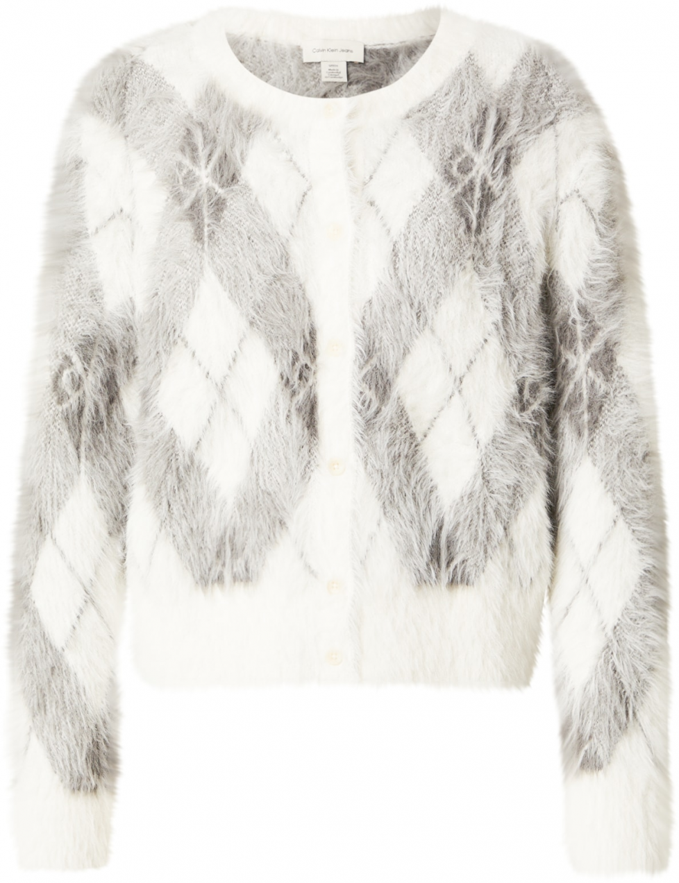 Calvin Klein Jeans Kardigán  tmavosivá / biela