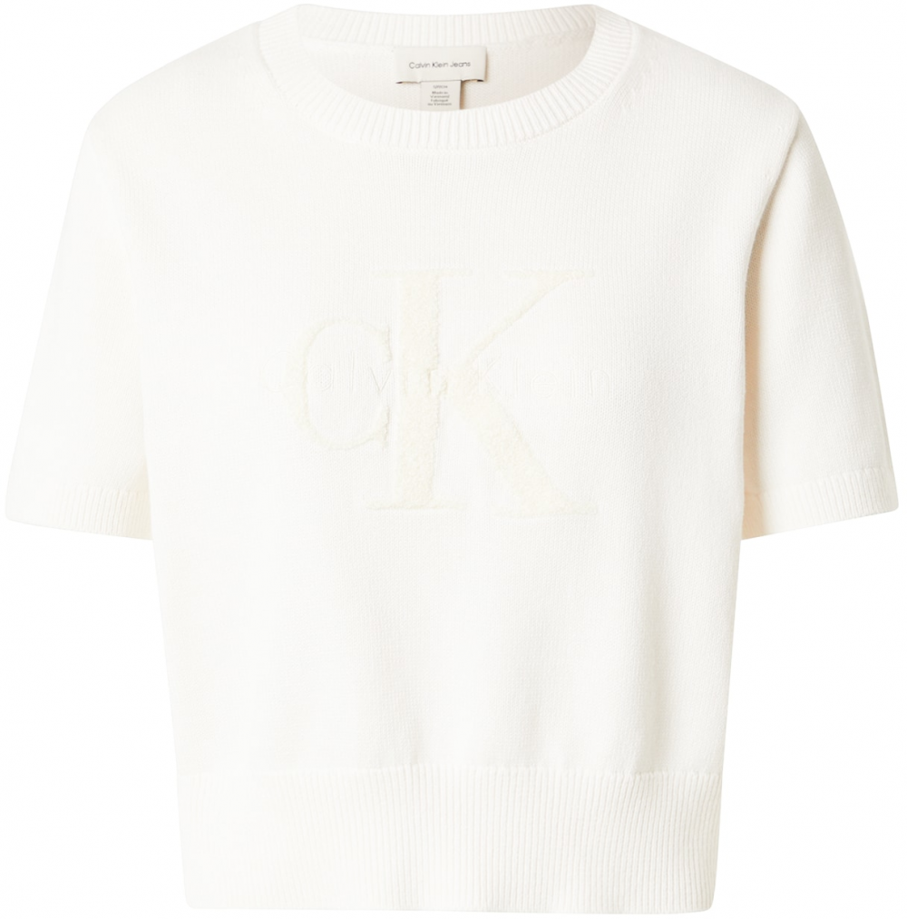 Calvin Klein Jeans Sveter  biela ako vlna