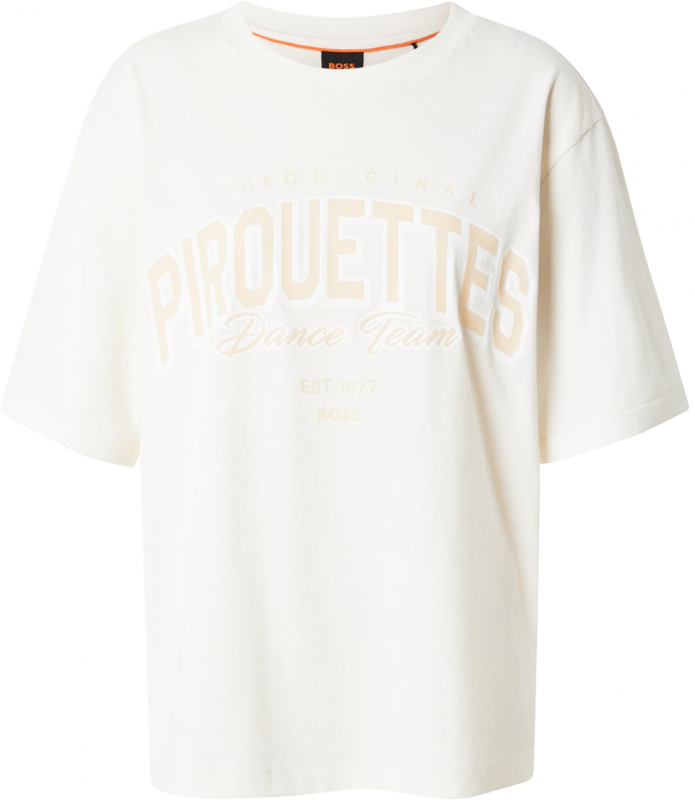 BOSS Tričko 'Eregular'  béžová / biela