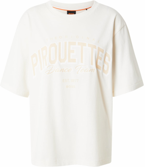 BOSS Tričko 'Eregular'  béžová / biela